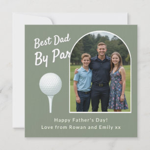 Beste Papa Bij Par   Grappige Golf Foto Vaderdag Kaart