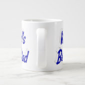 Beste Papa blauw 3d tekst Vaderdag Grote Koffiekop (Achterkant)