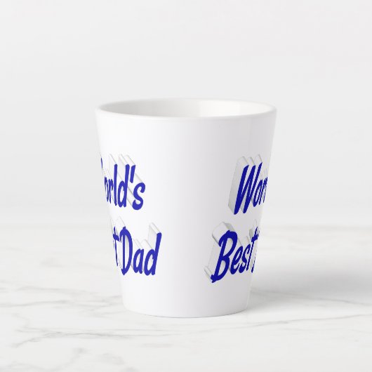 Beste Papa blauw 3d tekst Vaderdag Latte Mok (Voorkant)