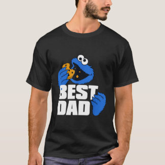 Beste papa blauwe monster grappige koekjesliefhebb t-shirt