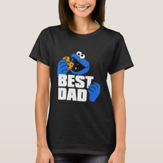 Beste papa blauwe monster grappige koekjesliefhebb t-shirt