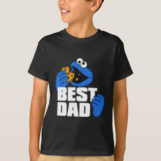 Beste papa blauwe monster grappige koekjesliefhebb t-shirt