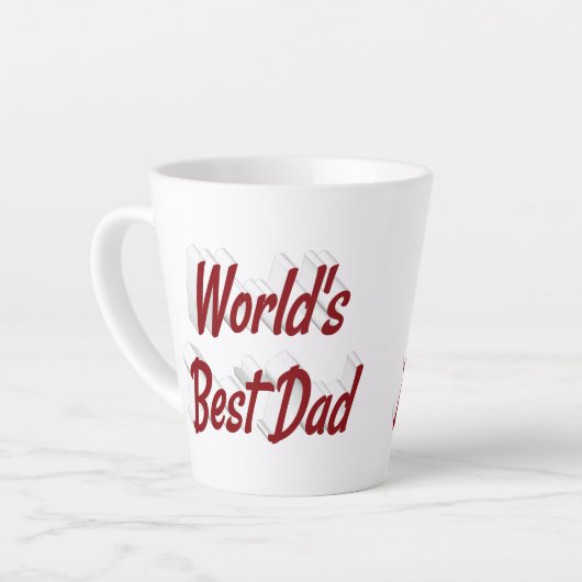 Beste Papa bordeaux 3d tekst Vaderdag Latte Mok (Linkerhoek)