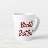Beste Papa bordeaux 3d tekst Vaderdag Latte Mok (Rechterhoek)
