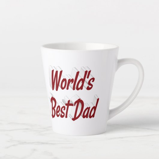 Beste Papa bordeaux 3d tekst Vaderdag Latte Mok (Rechts)