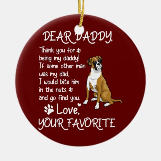 Beste papa Boxer-liefhebbers Dog Dad Vaderdag Keramisch Ornament (Voorkant)