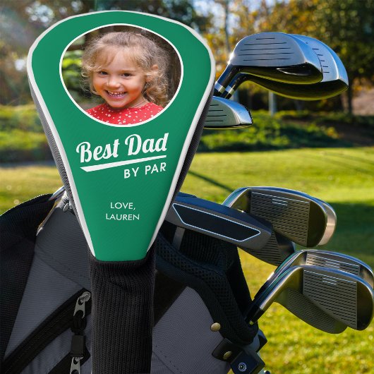 Beste Papa By Par Gepersonaliseerde Foto Groen Golfheadcover