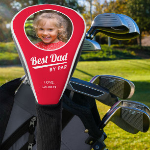 Beste Papa By Par Gepersonaliseerde Foto Rood Golfheadcover