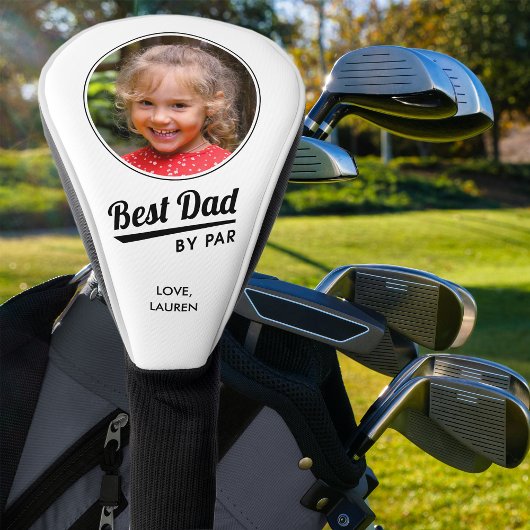 Beste Papa By Par Gepersonaliseerde Foto Wit Golfheadcover