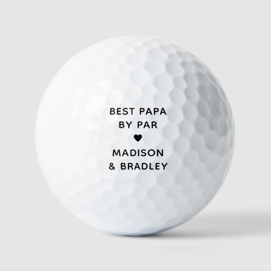 Beste Papa By Par Gepersonaliseerde Naam Golfballen (Voorkant)