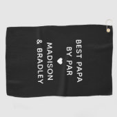 Beste Papa By Par Gepersonaliseerde Naam Golfhanddoek (Horizontaal)