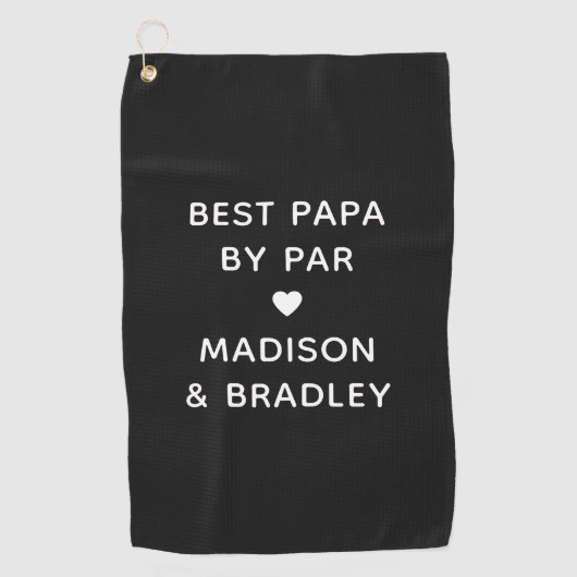 Beste Papa By Par Gepersonaliseerde Naam Golfhanddoek (Voorkant)