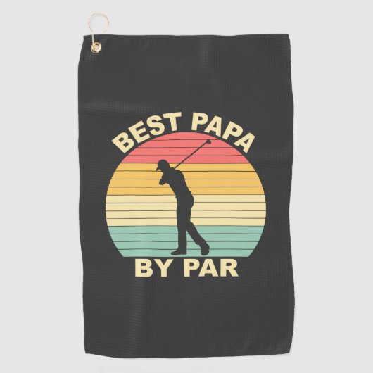 Beste Papa By Par - Golfen Golfhanddoek (Voorkant)