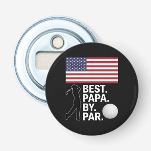 Beste Papa By Par Golfende Papa Vaderdag Golf Button Flesopener