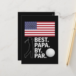 Beste Papa By Par Golfende Papa Vaderdag Golf Feestdagenkaart