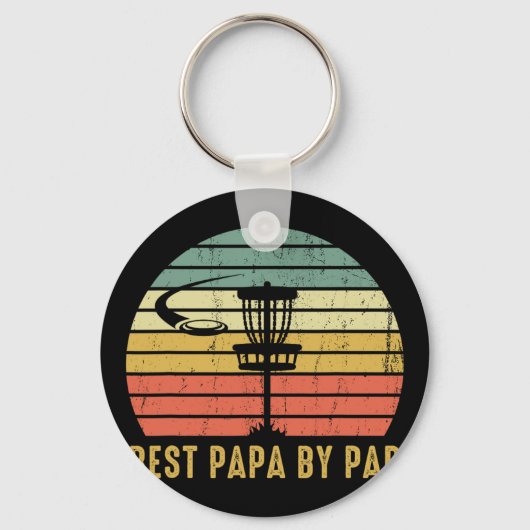Beste Papa By Par Grappig Disc Golf Cadeau Voor Va Sleutelhanger (Voorkant)