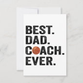 Beste Papa Coach Ooit Basketbal Vader Sport Cadeau Bedankkaart (Voorkant)