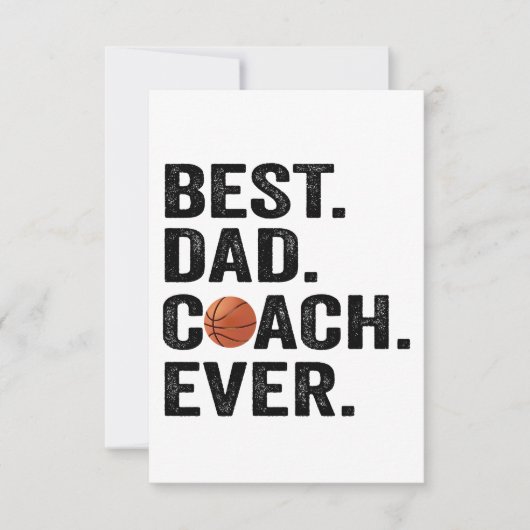 Beste Papa Coach Ooit Basketbal Vader Sport Cadeau Bedankkaart (Voorkant)