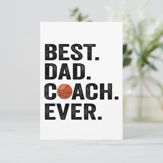 Beste Papa Coach Ooit Basketbal Vader Sport Cadeau Bedankkaart (Staand voorkant)
