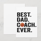 Beste Papa Coach Ooit Basketbal Vader Sport Cadeau Bedankkaart (Voorkant / Achterkant)