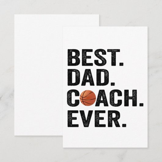 Beste Papa Coach Ooit Basketbal Vader Sport Cadeau Bedankkaart (Voorkant / Achterkant)