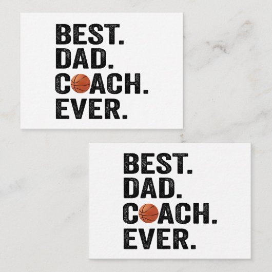Beste Papa Coach Ooit Basketbal Vader Sport Cadeau Notitiekaartje (Voorkant / Achterkant)