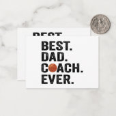 Beste Papa Coach Ooit Basketbal Vader Sport Cadeau Notitiekaartje (Voorkant / Achterkant in situ)