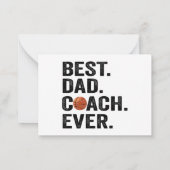Beste Papa Coach Ooit Basketbal Vader Sport Cadeau Notitiekaartje (Achterkant)