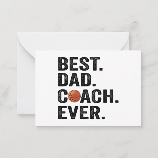 Beste Papa Coach Ooit Basketbal Vader Sport Cadeau Notitiekaartje (Achterkant)