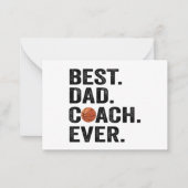 Beste Papa Coach Ooit Basketbal Vader Sport Cadeau Notitiekaartje (Voorkant)