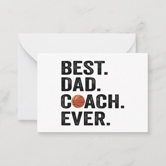 Beste Papa Coach Ooit Basketbal Vader Sport Cadeau Notitiekaartje (Voorkant)