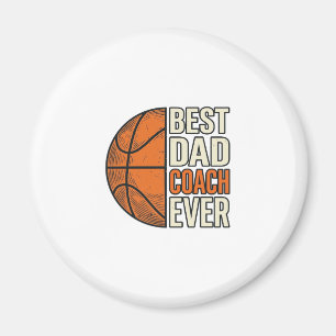 Beste Papa Coach Ooit Basketbal Vintage Vector Ont Magneet