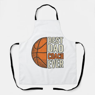 Beste Papa Coach Ooit Basketbal Vintage Vector Ont Schort