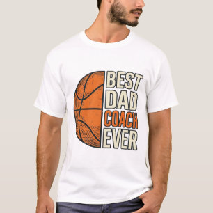 Beste Papa Coach Ooit Basketbal Vintage Vector Ont T-shirt