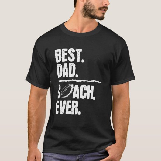 Beste papa coach ooit Football Mannen vaders dag p T-shirt (Voorkant)