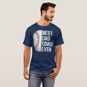 Beste papa coach ooit grappig honkbal voor sport t-shirt (Voorkant volledig)