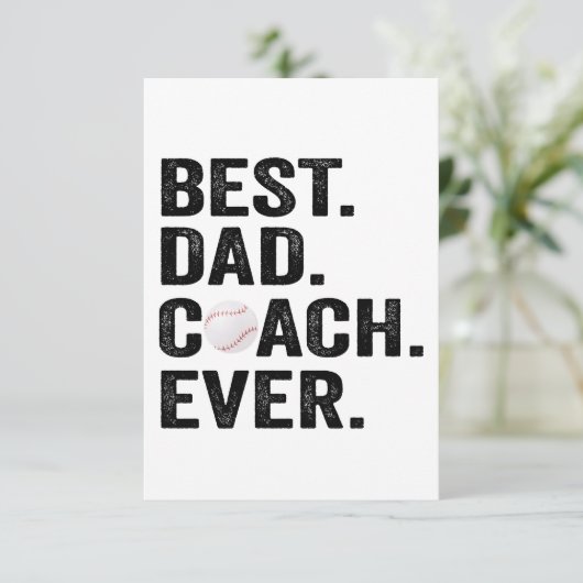 Beste Papa Coach Ooit Honkbal Vaderdag Cadeau Bedankkaart (Staand voorkant)