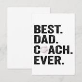 Beste Papa Coach Ooit Honkbal Vaderdag Cadeau Bedankkaart (Voorkant / Achterkant)