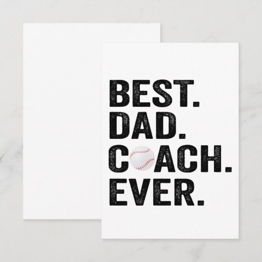 Beste Papa Coach Ooit Honkbal Vaderdag Cadeau Bedankkaart (Voorkant / Achterkant)
