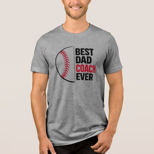 Beste Papa, Coach Ooit Vaderdag Tri-Blend Shirt (Voorkant)