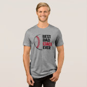 Beste Papa, Coach Ooit Vaderdag Tri-Blend Shirt (Voorkant volledig)