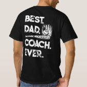 Beste papa Coach op Baseball Fathers Day Gift T-shirt (Achterkant)