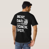 Beste papa Coach op Baseball Fathers Day Gift T-shirt (Achterkant volledig)