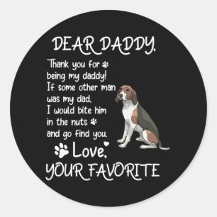 Beste papa Coonhound Dog Vaderdag Ronde Sticker