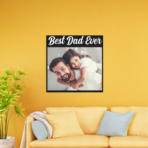 Beste Papa Custom Foto Papa en Dochter Vaders dag Canvas Afdruk