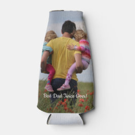 Beste Papa custom tweeling foto Vaderdag Flesjeskoeler