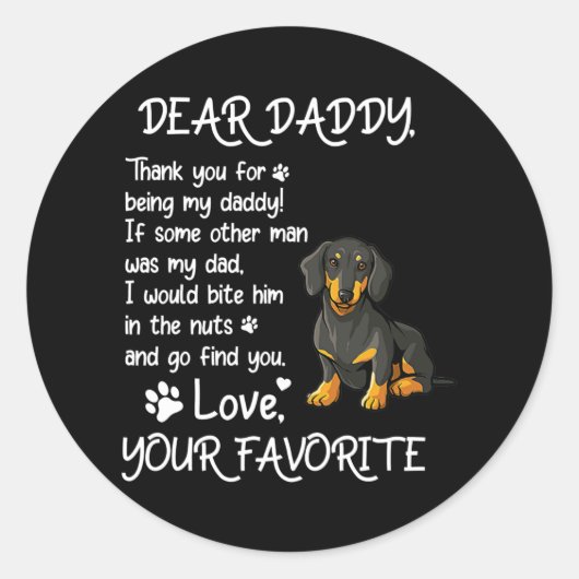 Beste papa Dachshund Dog Vaderdag Ronde Sticker (Voorkant)