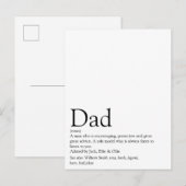 Beste Papa, Daddy, Vader Ooit Definitie Briefkaart (Voorkant / Achterkant)