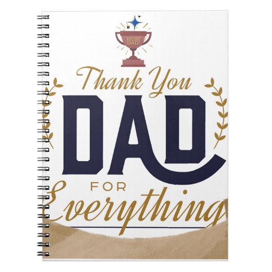 Beste Papa – Dank Je Ontwerp Notitieboek (Voorkant)