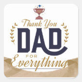 Beste Papa – Dank Je Ontwerp Vierkante Sticker (Voorkant)